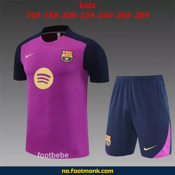 FC Barcelona Barnedrakt 2025/2026 – Lilla Fotballdrakt med Navn, Offisiell Klubbdrakt