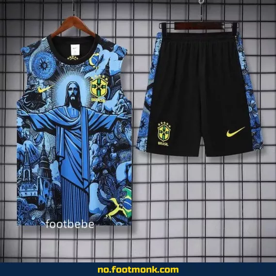 Brasil Fotballdrakt 2025/2026 Blå Ermeløs – Offisiell Replica