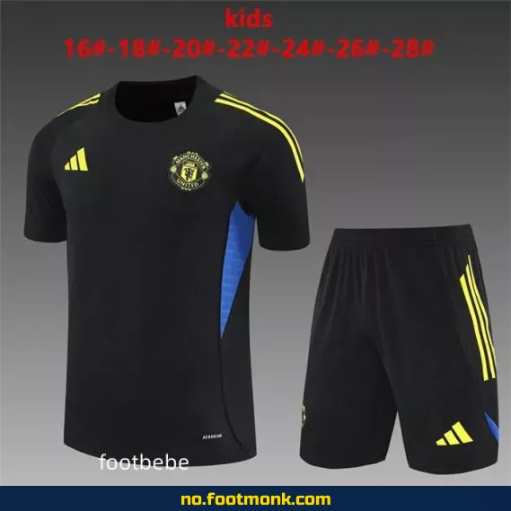 Manchester United Fotballdrakt for Barn 2025-2026 – Svart | Offisiell Klubbdrakt | Fotballtrøye med Navn | Billige Fotballdrakter