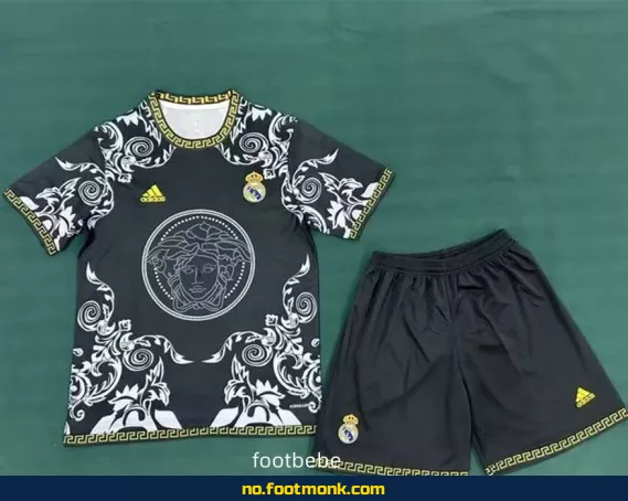 Ekte Real Madrid 2025/2026 Fotballdrakt i Svart – Versace-design | Offisiell Fotballtrøye for Voksne og Barn – Kjøp Nå