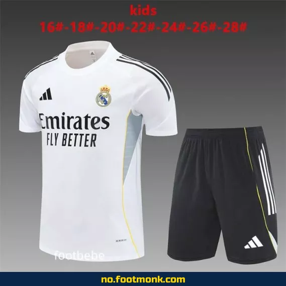 Authentisk Real Madrid Fotballdrakt for Barn 2025-2026 – Hvit – Kjøp Offisiell Klubbdrakt på Nett