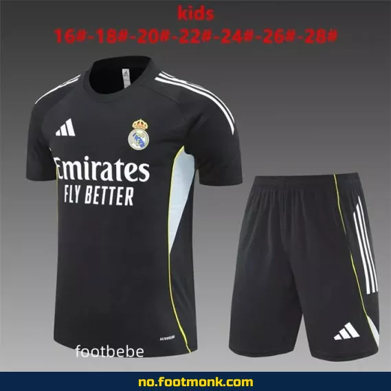 Autentisk Real Madrid Fotballdrakt for Barn 2025-2026 – Svart | Kjøp Offisiell Klubbdrakt Online