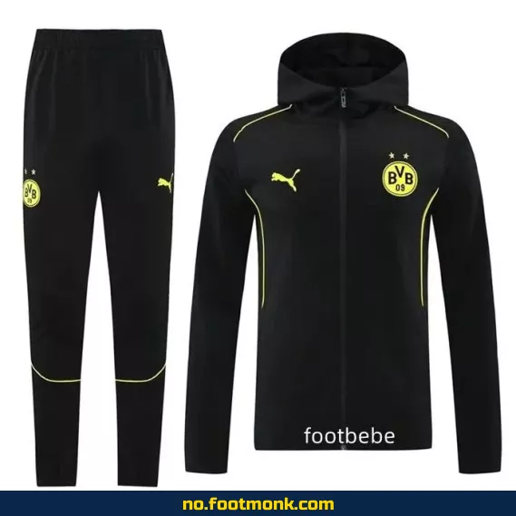 BVB Dortmund 2024/2025 Svart Fotballdrakt med Hette – Offisiell Replica