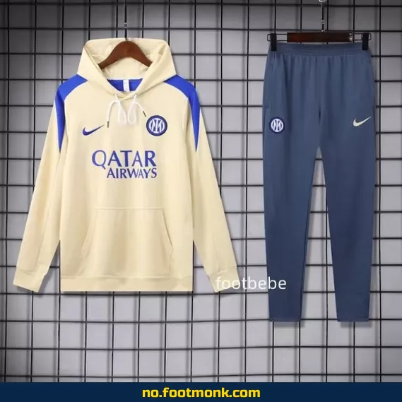 Inter Milan 2024-2025 Fotballdrakt med hette – Abrikot – Offisiell klubbdrakt for voksne og barn – Kjøp nå