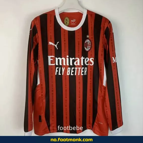 AC Milan hjemmedrakt 2024/2025 langermet – Offisiell fotballdrakt for voksne og barn | Kjøp nå