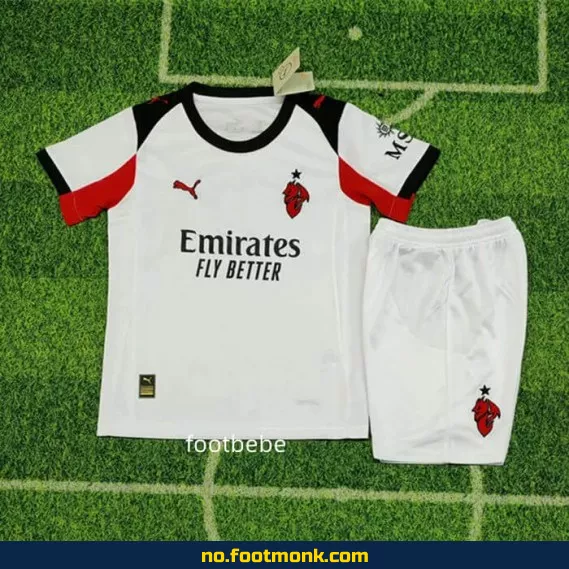 AC Milan Fotballdrakt for Barn 2025-2026 Hvit – Offisiell Klubbdrakt
