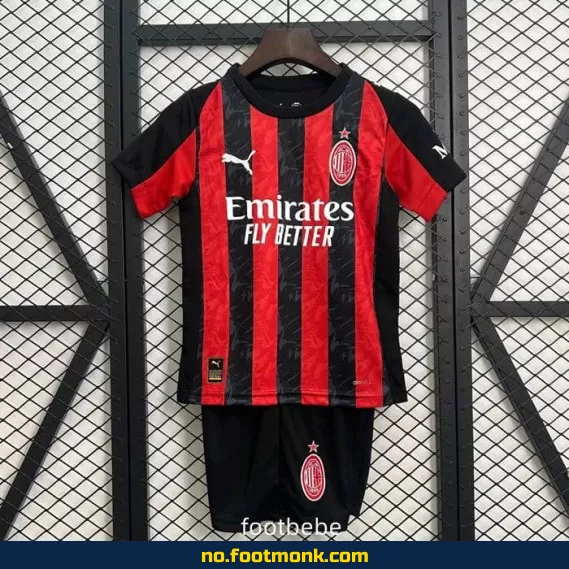 AC Milan Hjemmedrakt for Barn 2025-2026 – Fotballdrakt for Barn – Kjøp Offisiell Fotballdrakt Online