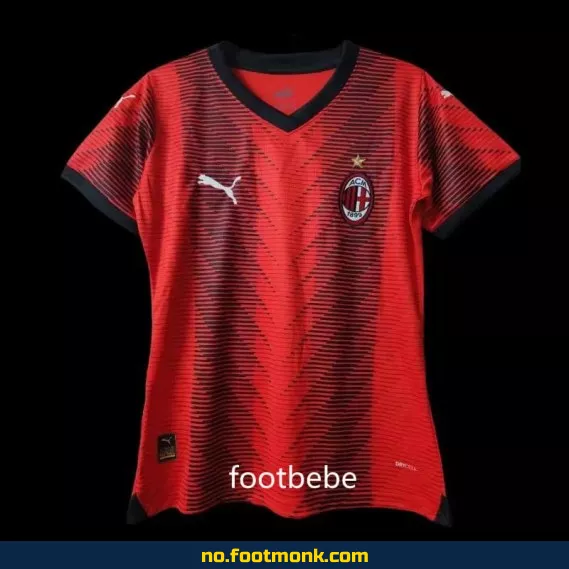 AC Milan Hjemmedrakt 2023/2024 Kvinner – Rød Fotballdrakt | Offisiell Klubbtrøye | Med/Navn | Barn & Voksen | Nettbutikk