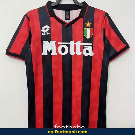 AC Milan Vintage Fotballdrakt 1993-1994 Hjemme – Autentisk Fotballtrøye for Voksne og Barn
