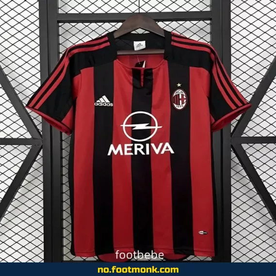 AC Milan Vintage Hjemmedrakt 2003-2004 – Autentisk Fotballdrakt for Voksne og Barn