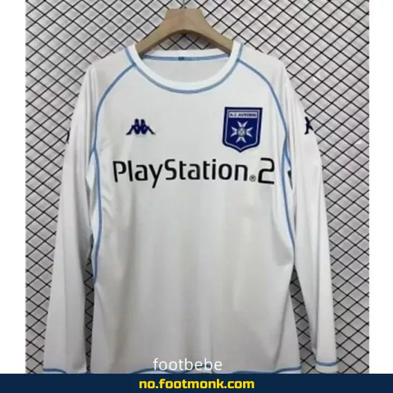 Authentic AJ Auxerre Vintage 2003-2004 Langermet Fotballdrakt Hvit – Offisiell Klubbdrakt, Fotballtrøye for Voksne og Barn