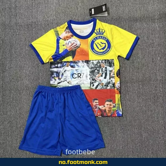Al-Nassr CR7 Spesialutgave Fotballdrakt for Barn 2025-2026 – Offisiell Fotballtrøye med Navn, Autentisk Design