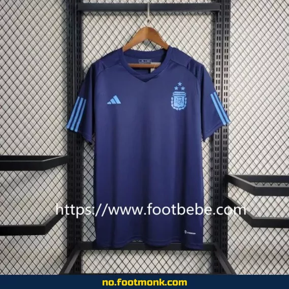 Argentina 2023 3-stjerners pre-match fotballdrakt i marineblå – offisiell drakt til salgs