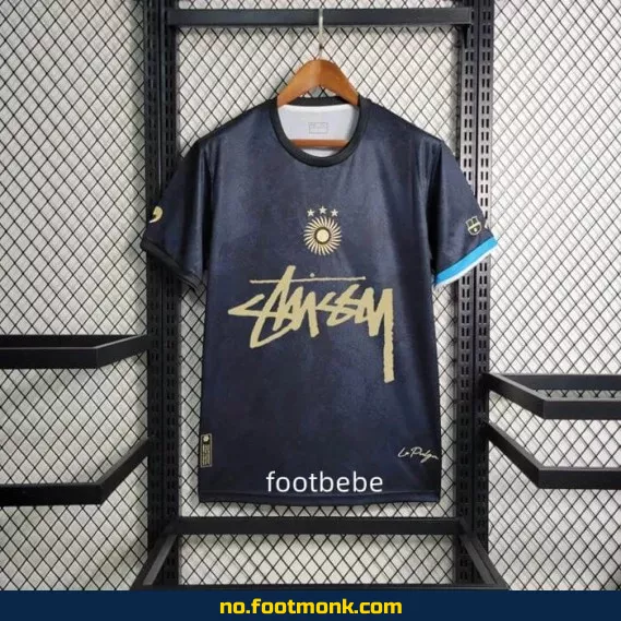 Argentinsk fotballdrakt 'La Pulga' Stussy 2024 svart – Offisiell replica til salgs