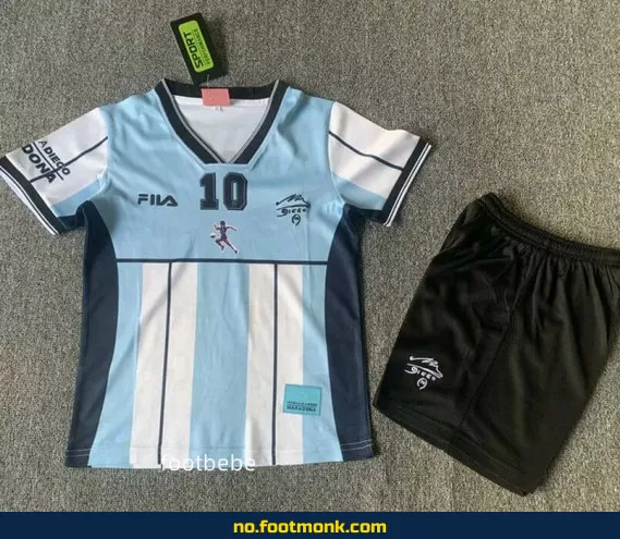Vintage Argentina Fotballdrakt for Barn 10 Maradona 2001 – Autentisk Fotballtrøye