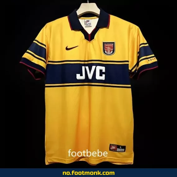 Arsenal Vintage Fotballdrakt 1997-1999 Utombords Gul – Offisiell Fotballtrøye for Voksne og Barn