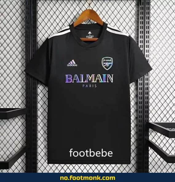 Arsenal x Balmain 2024/2025 Svart Fotballdrakt – Offisiell Fotballtrøye for Voksne og Barn – Authentic Replica med Trykk – Nytt Design