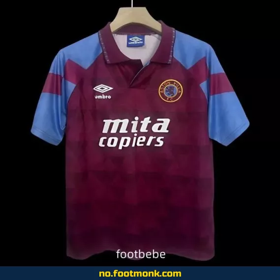Aston Villa Vintage Fotballdrakt 1990-1992 Hjemme – Autentisk Fotballtrøye