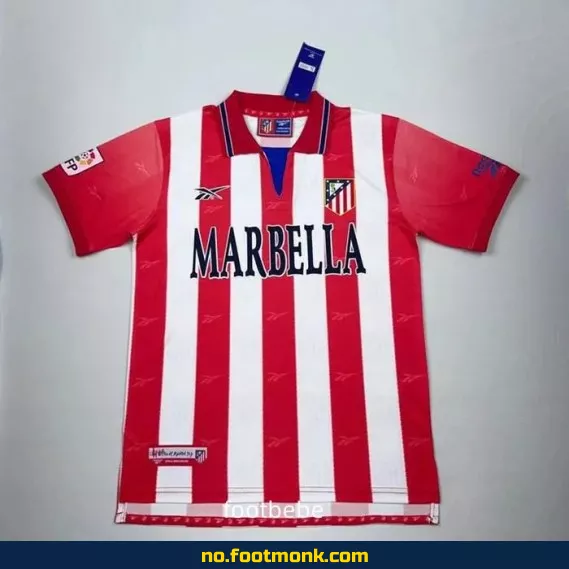 Atletico Madrid Vintage Fotballdrakt 1998-1999 Hjemme – Autentisk Fotballtrøye for Voksne og Barn – Offisiell Klubbdrakt til Salgs