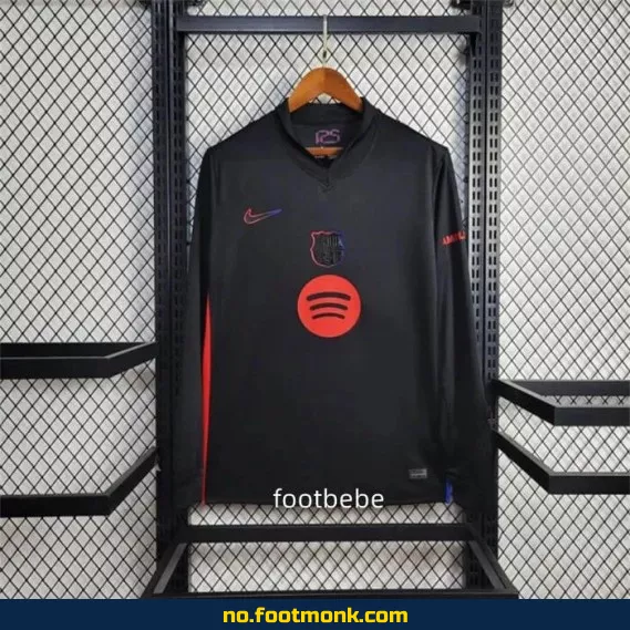 FC Barcelona 2024/2025 Borte drakt svart langermet – Offisiell fotballdrakt for voksne og barn