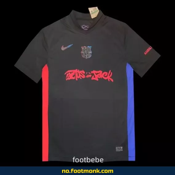 FC Barcelona 2024/2025 Travis Scott Svart Fotballdrakt – Offisiell Drakt med Trykk | Fotballdrakter for Voksne og Barn