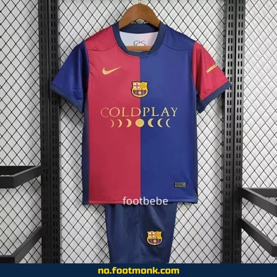 FC Barcelona hjemmedrakt for barn 2024/2025 – Coldplay design – Fotballdrakt for barn, autentisk og offisiell