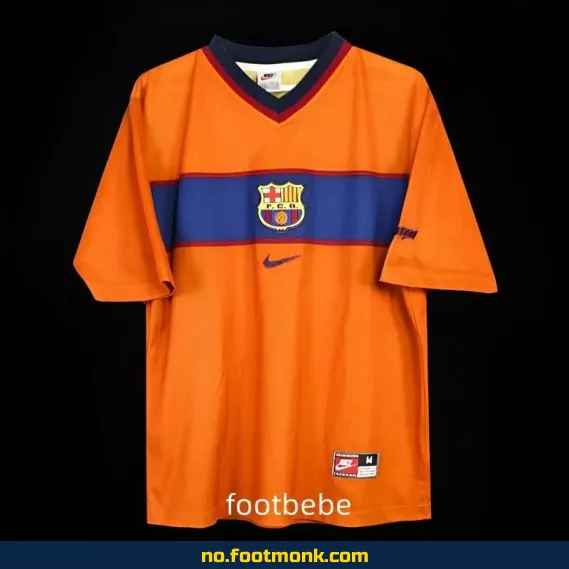 Barcelona Vintage Fotballdrakt 1999-2000 (Tredje Orange) – Autentisk Fotballtrøye