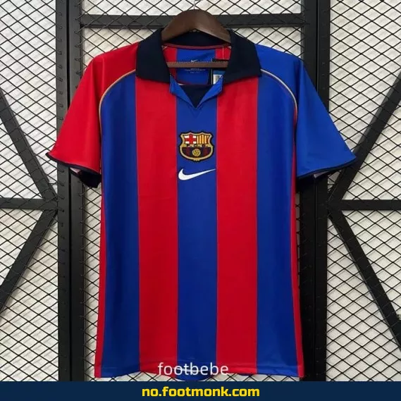 FC Barcelona Vintage Hjemmedrakt 2001-2002 – Fotballdrakt for Voksne og Barn – Offisiell Replica