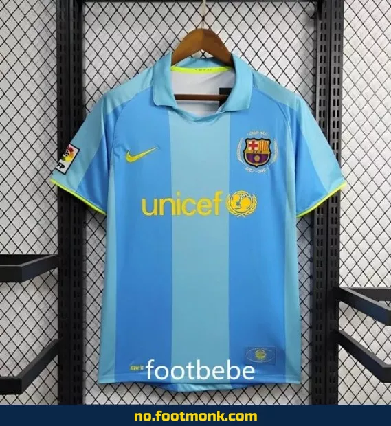 Barcelona Vintage Fotballdrakt 2007-2008 (Borte) – Autentisk Fotballtrøye for Voksne/Barn