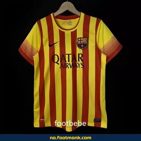 FC Barcelona Vintage Fotballdrakt 2013-2014 (Borte, Gul) – Autentisk Fotballtrøye for Voksne og Barn