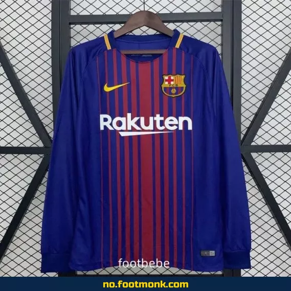 FC Barcelona Vintage Hjemmedrakt 2017/2018 Langermet Fotballdrakt – Offisiell Replica