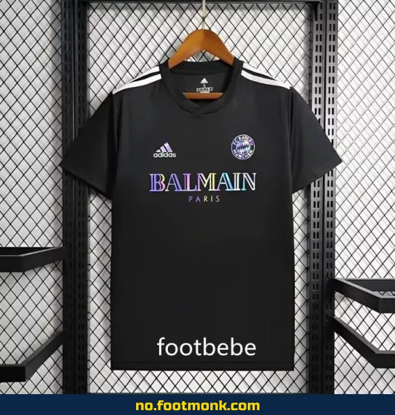 Bayern Munich x Balmain 2024 svart fotballtrøye – Offisiell drakt for voksne og barn