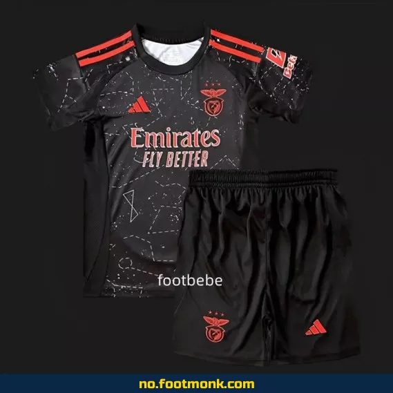 Benfica Fotballdrakt 2024/2025 Borte Barn – Svart | Offisiell Klubbdrakt | Fotballdrakter for Barn