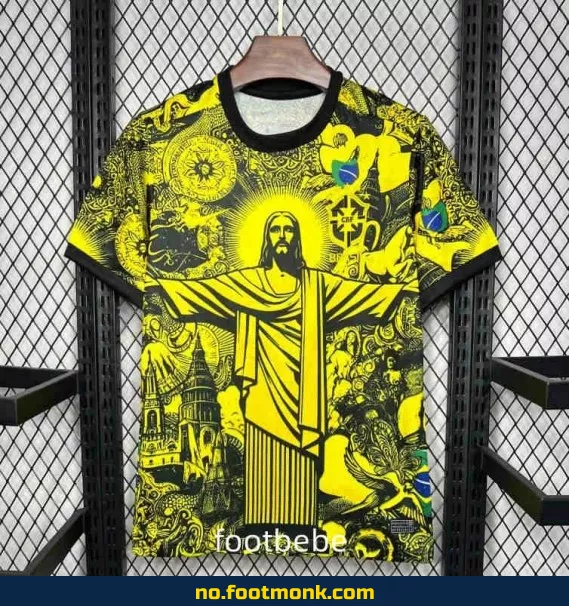 Brasil 2024/2025 Fotballdrakt – Kristus Frelseren (Gul) – Offisiell drakt, fotballdrakter til salgs, fotballtrøye med navn, fotballdrakt barn/voksen