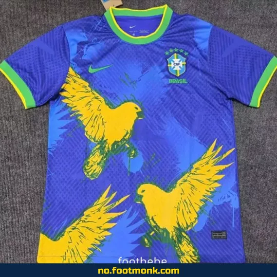 Brasil 2025-2026 konsept fotballdrakt i blå – offisiell drakt, barn og voksen