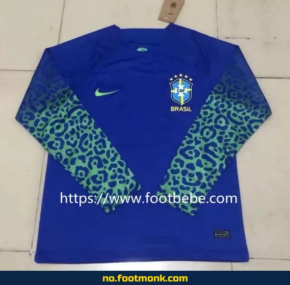 Brasil VM-drakt 2022 langermet fotballdrakt – Offisiell fotballdrakt for barn og voksne | Kjøp verdenscup-drakter online