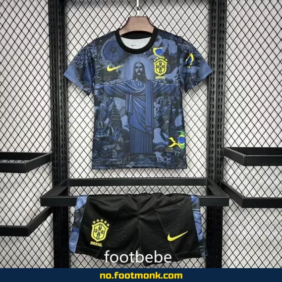 Brasil fotballdrakt for barn 2024-2025 – Christ Rédempteur blå – Offisiell drakt