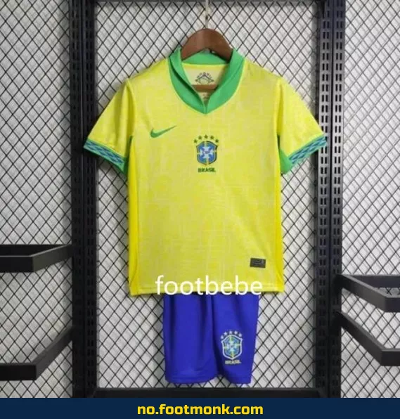 Brasil fotballdrakt 2024/2025 hjemme barn gul – Offisiell drakt