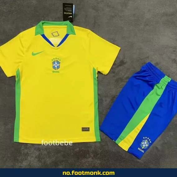 Brasil fotballdrakt barn 2025 gul – Offisiell drakt, fotballtrøye for barn, kjøp billige fotballdrakter online