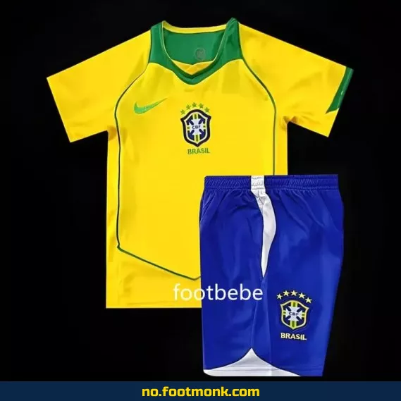 Vintage Brasil fotballdrakt for barn 2004 (hjemme) – Autentisk fotballtrøye