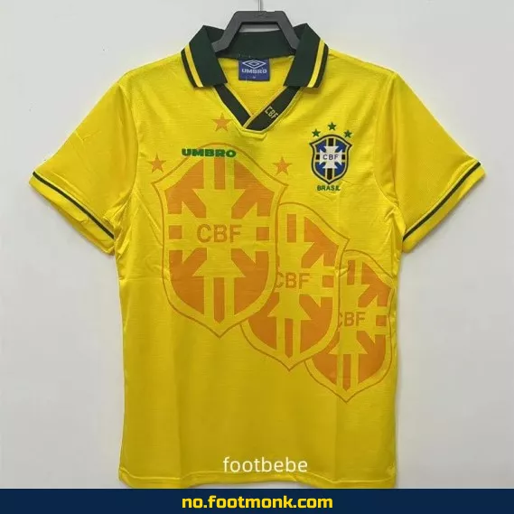 Brasil Vintage 1994 Hjemmedrakt – Fotballdrakt med Navn, Autentisk Fotballtrøye for Voksne og Barn