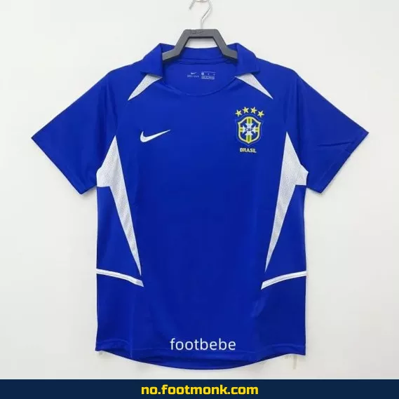 Brasil Vintage 2002 Bortedrakt – Offisiell Fotballdrakt med Trykk, Fotballtrøye for Voksne og Barn