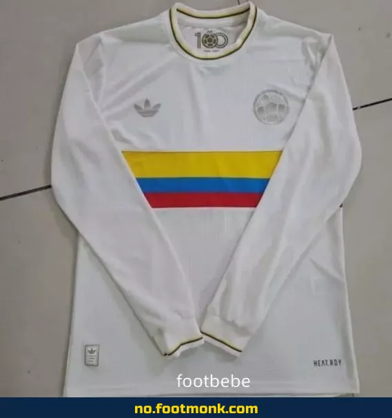 Colombia 2024-2025 100 års hjemmedrakt langermet hvit – Offisiell fotballdrakt for voksne og barn, fotballtrøye med trykk