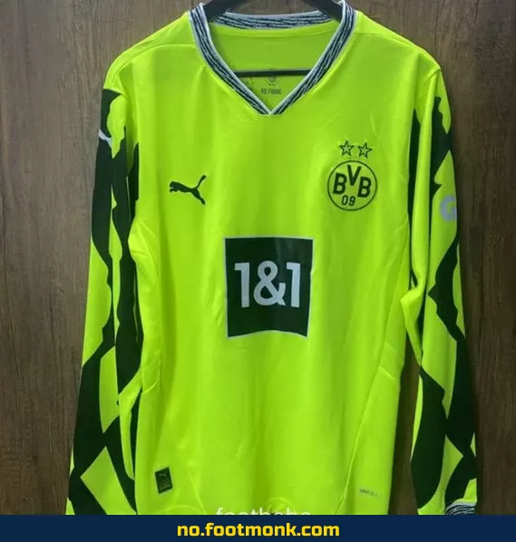 Borussia Dortmund 2025-2026 Hjemmedrakt Fluo Grønn Langermet Fotballtrøye – Offisiell Fotballdrakt for Voksne og Barn