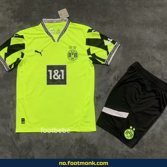 Borussia Dortmund Fotballdrakt for Barn 2025-2026 – Fluo Grønn | Offisiell Klubbdrakt | Fotballtrøye med Navn | Kjøp Nå