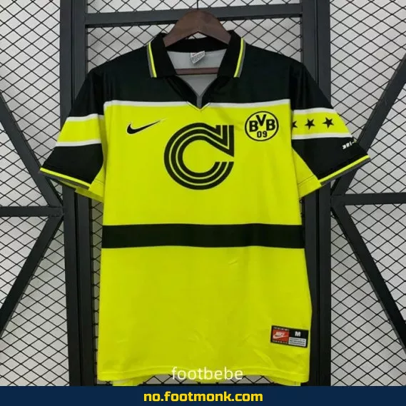 Vintage Dortmund Hjemmedrakt 1996-1997 – Offisiell Fotballdrakt for Voksne og Barn – Autentisk Retro Fotballtrøye