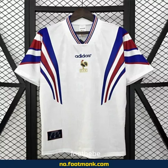 Frankrike Vintage 1996 Borte Fotballdrakt Hvit – Offisiell Fotballtrøye, Authentisk Retro Drakt