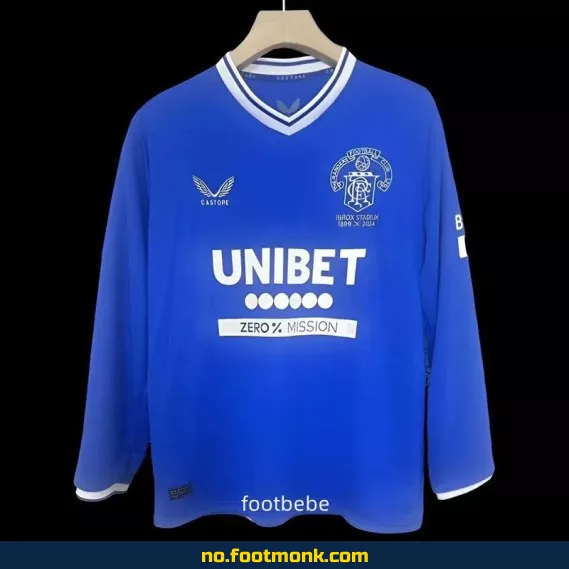 Glasgow Rangers 125-årsjubileum fotballdrakt 2024-2025 langermet – Offisiell drakt til salgs | Fotballtrøye for voksne og barn | Authentisk fotballdrakt med trykk