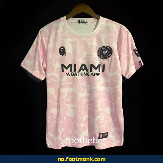 Inter Miami x BAPE fotballdrakt 2023/2024 rosa – Offisiell drakt, barn/voksen, med navn