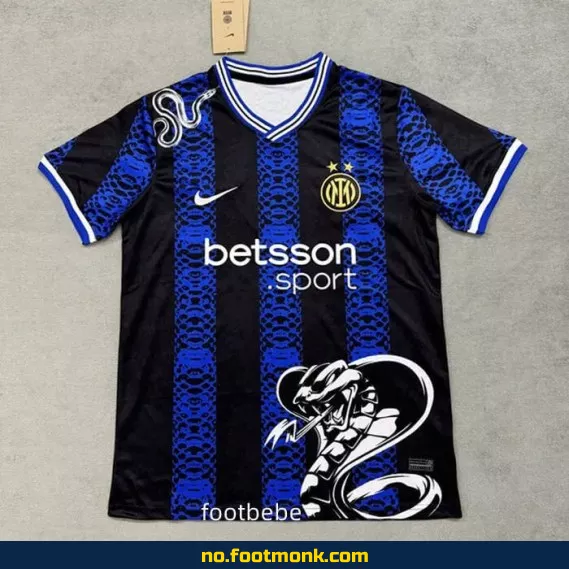 Inter Milan 2024/2025 svart-blå slangefotballdrakt – Offisiell drakt for voksne og barn